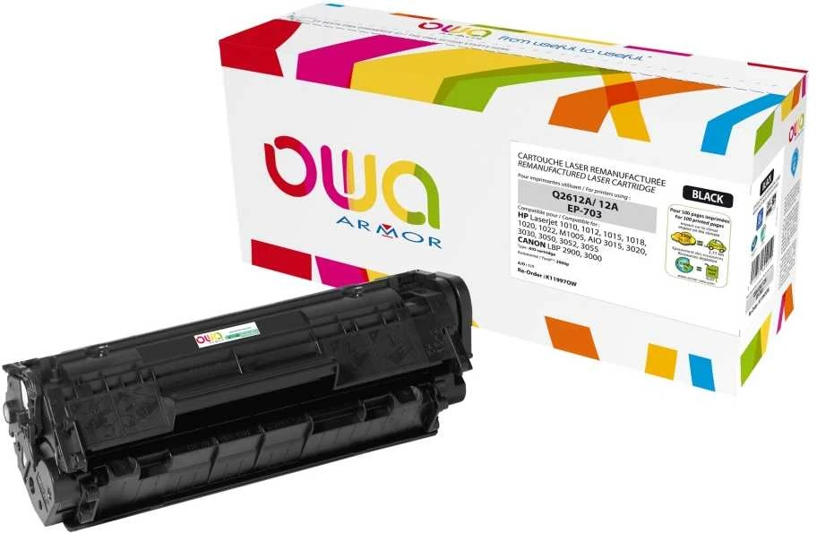 Toneris Armor Toneris OWA do HP Laserjet 1010, 1012, 1015, 1020, 1022, M1005, AIO 3015, , 2000 stron, Q2612A, juoda/juodas