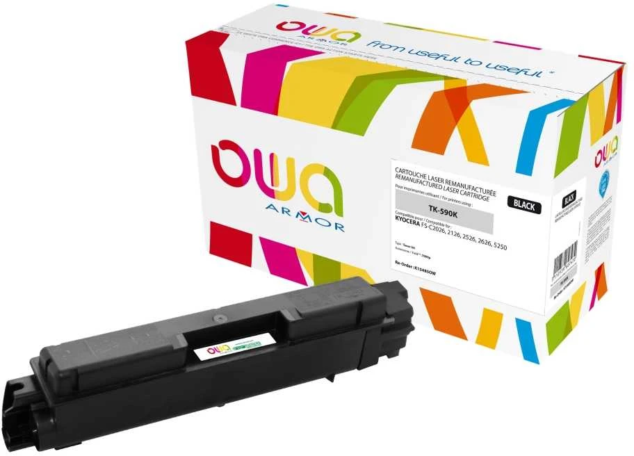Toneris OWA Armor toner pro KYOCERA FS-C5250, 2026, 7000 stron, TK590K, juoda/juodas + waste box (TK-590K)