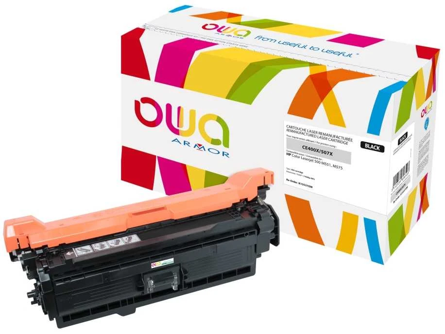 Toneris OWA Armor OWA Armor toner pro HP Color Laserjet Ese 500 M551, M575, 11000 Stran, CE400X, juoda/juodas