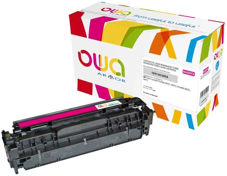 Toneris Armor OWA Armor toneris pro HP Color Laserjet Pro300 M351, M375, Pro400 M451, M475, 2600 Stran, CE413A, raudona / purpurinė