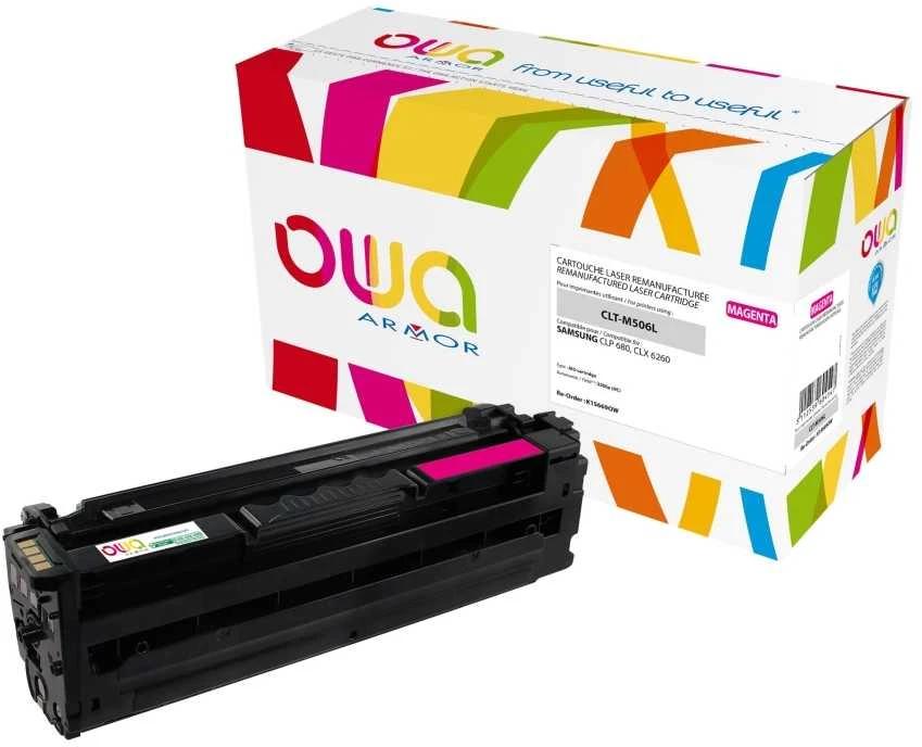 Suderinama OWA Armor Magenta dažų kasetė CLT-M506L (K15669OW)