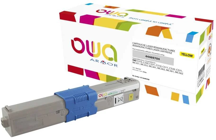 Tonerio OWA Armor 44469704 geltonosios spalvos pakeitimas (K15680OW)