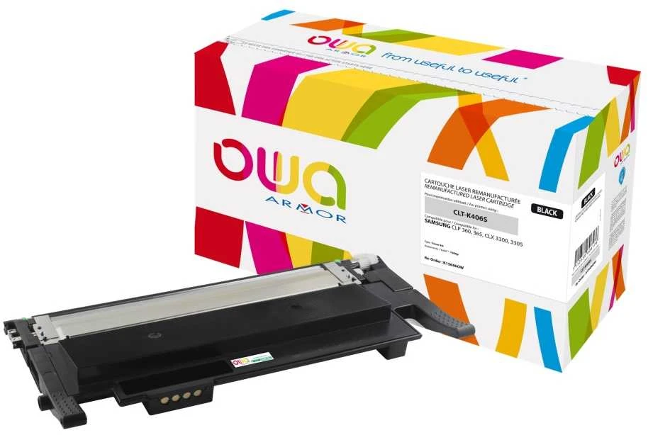 OWA Armor toner pro SAMSUNG CLP 360, 365, CLX 3300, 3305, 1500 Stran, CLTK406S, juoda/juodas (CLT-K406S,SU118A)