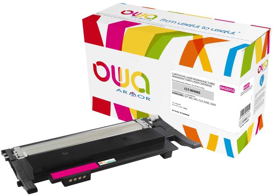 OWA Armor toner pro SAMSUNG CLP 360, 365, CLX 3300, 3305, 1000 Stran, CLTM406S, raudona / rausvai raudona (CLT-M406S, SU252A)