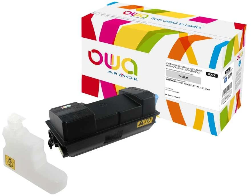 OWA Armor toner pro KYOCERA FS-4200, 4300, ECOSYS M3550, 3560, 25000 Stran, TK3130, juoda/juodas + waste box (TK-3130)