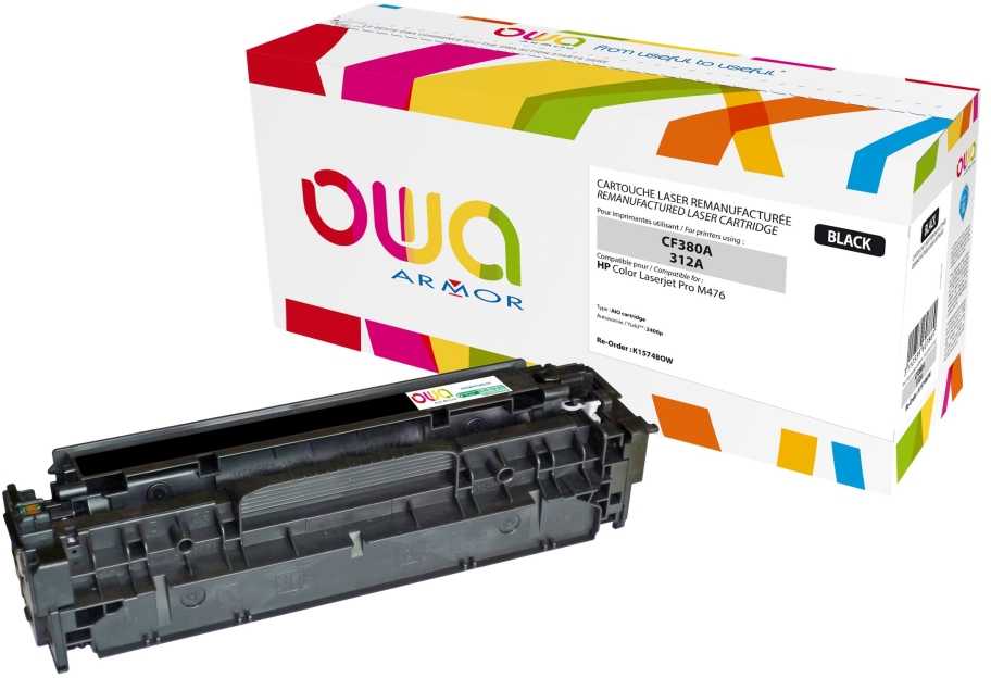 OWA Armor toner pro HP Color Laserjet Pro M476, 2400 Stran, CF380A, juoda/juodas
