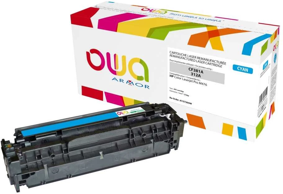 OWA Armor dažai, skirti HP Color Laserjet Pro M476, 2700 puslapių, CF381A, mėlyna / žydra