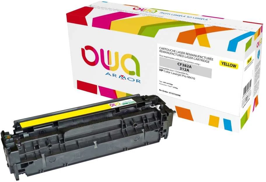 Toneris Armor Toneris OWA Armor to HP Color Laserjet Pro M476, 2700 puslapių, CF382A, geltona / geltona
