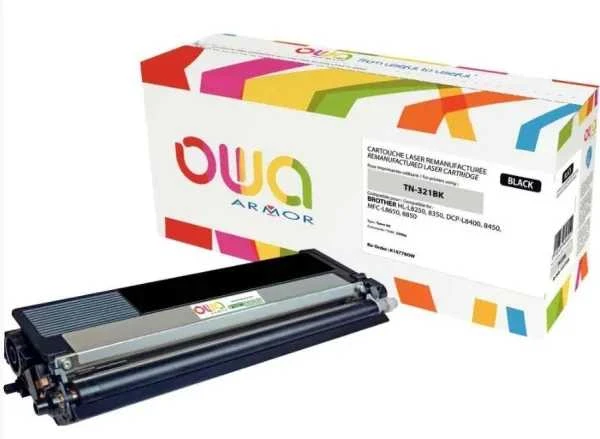 OWA Armor toner pro BROTHER HL L8250, 8350, DCP L8400, 8450, MFC L8650, 8850, 2500 Stran, TN321BK, juoda/juodas (TN-321BK)