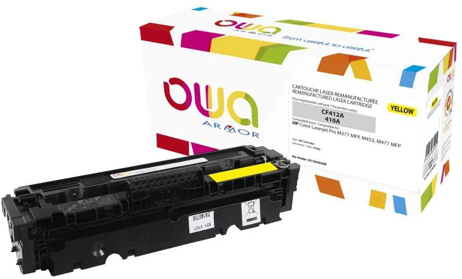 OWA Armor toner pro HP Color Laserjet Pro M377, M452, M477, 2300 Stran, CF412A, geltona