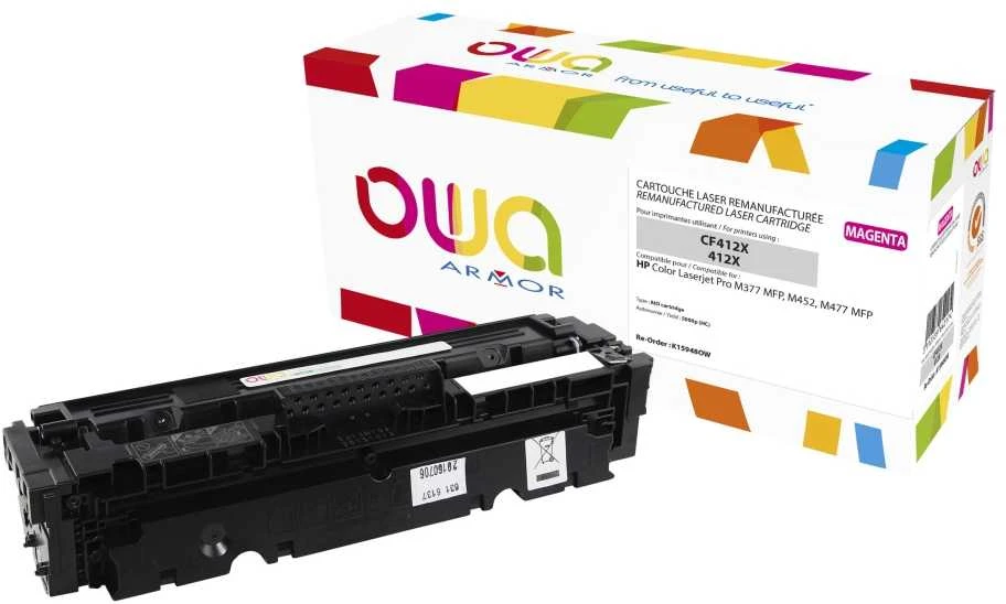 OWA Armor dažai, skirti HP Color Laserjet Pro M377 MFP, M452, M477 MFP, 5000 puslapių, CF413X, raudona / rausvai raudona