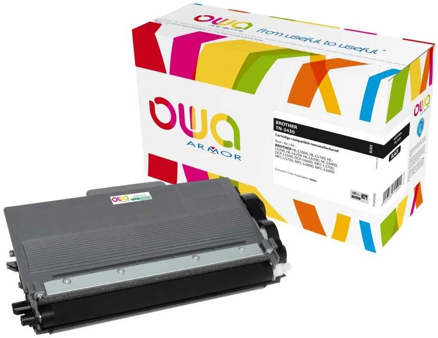 OWA Armor toner pro BROTHER HL-L5000, L5100, L5200, L6250, L6300, L6400, DCP-L5500, L6, 3000 Stran, TN-3430, juoda/juodas