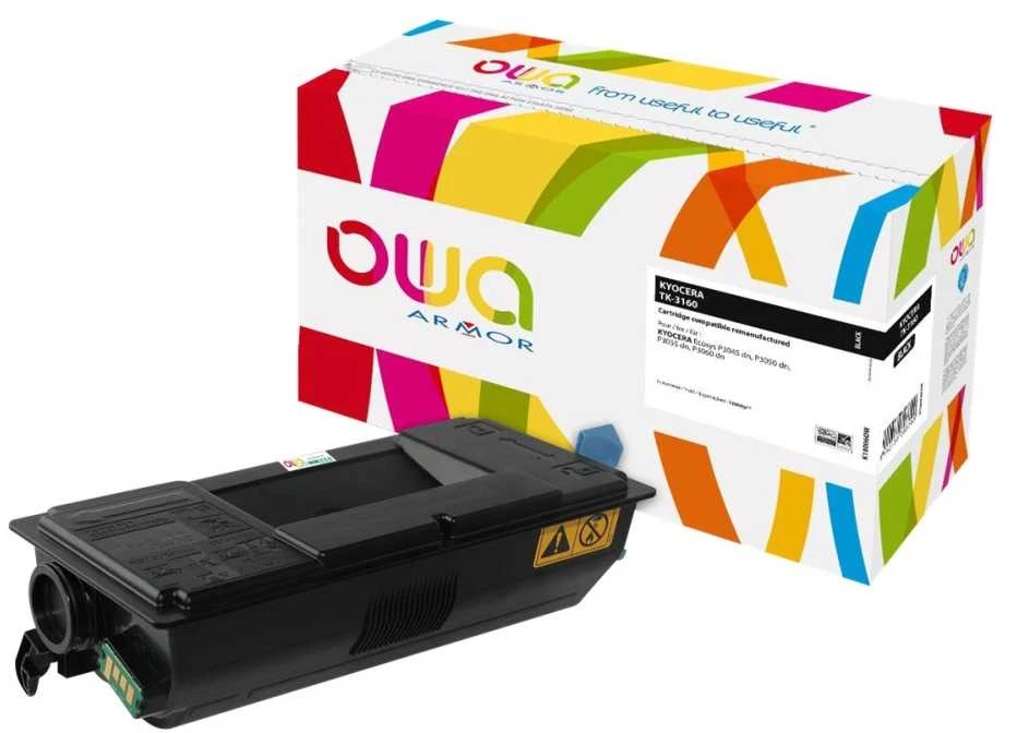 Toneris Armor Toneris OWA Armor do Kyocera ECOSYS P 3045 dn, P 3050 dn, P 3055 dn, P 3060 dn (TK3160), juoda/juodas, 12500 str