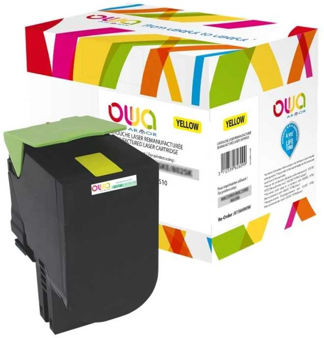 OWA „Armor“ toneris, skirtas LEXMARK CX310, 410, 510, 2000 puslapių, 80C2SY0, geltonas