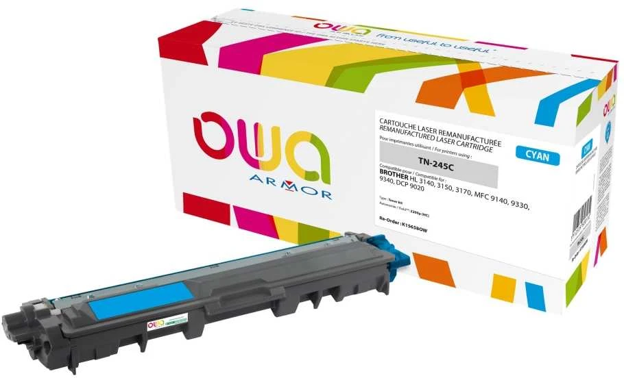 OWA Armor toner pro BROTHER HL 3140, 3150, 3170, MFC 9130, 9140,9330,9340,2200 Stran, TN245C, modrá/cyan (TN-245C/TN-246C)