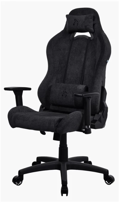 Arozzi Torretta Soft Fabric | Žaidimų kėdė | Metalas/armuotas nailonas | Gryna juoda