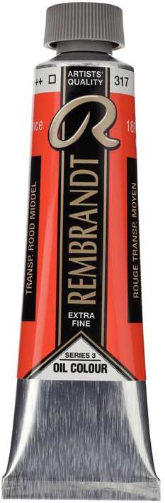 Artequipment TALENS REMBRANDT 40ML 317 - TRANSPARENT Raudonas MEDIUM - farba olejna uniw