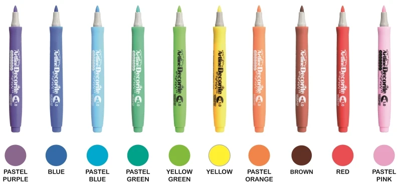 Artline „Decorite“ kulkinės spalvos pastelinių pieštukų rinkinys, 10 vnt.