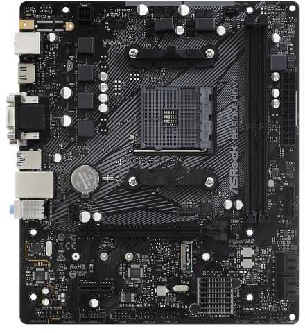Pagrindinė plokštė ASRock B550M-HDV/AMD B550/AM4/MicroATX/1xPCI-Express 3.0 1x/1xM.2/1xPCI-Express 4.0 16x/Atmintis DDR4/Atminties lizdai 2/1x15pin D-sub/1xDVI/1xHDMI/2xUSB 2.0/4xUSB 3.2/1xPS/2/1xRJ45/3xAudio port