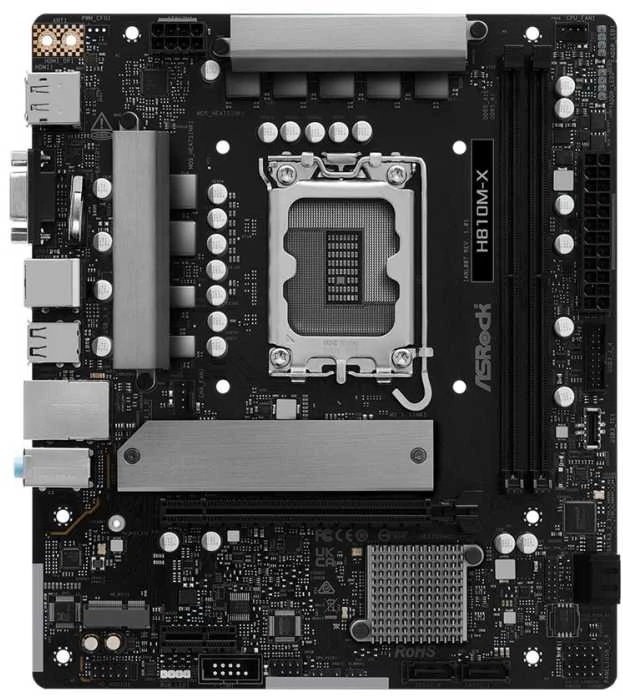 Asrock H810M-H Intel H810 LGA 1851 (Socket V1) micro ATX pagrindinė plokštė