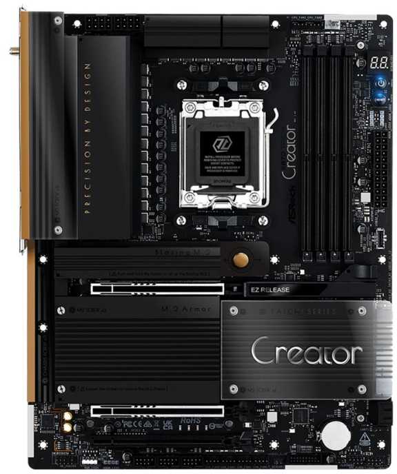 Pagrindinė plokštė ASRock X870 Taichi Creator | AM5 | ATX | 4 × DDR5 DIMM