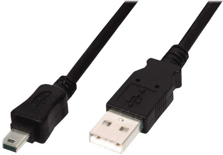 Assmann Electronic ASSMANN USB 2.0 prijungimo kabelis tipas A - mini B 5pin M/M 1.8m USB 2.0 atitinka UL bl
