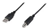 Kabelis USB Digitus USB-A - USB-B 1 m Juodas (AK-300105-010-S)