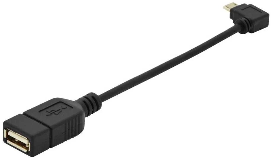 Digitus Assmann Electronic ASSMANN USB 2.0 adapterio laidas OTG tipo micro B - A M/F 0,15m USB 2.0 atitinka stačiakampį bl