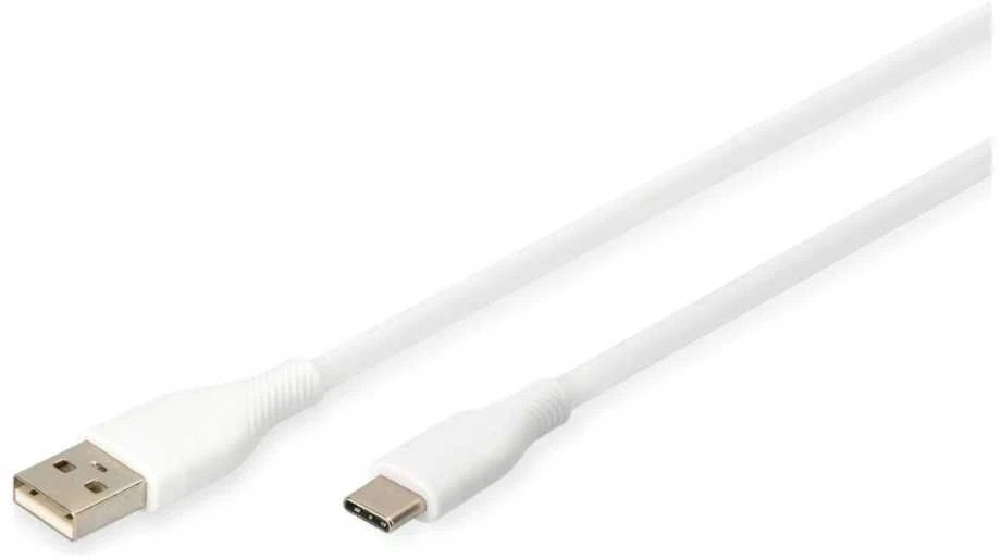 „Digitus Silicone“ USB-A - USB-C jungiamasis kabelis, USB 2.0 60W, 1m Baltas