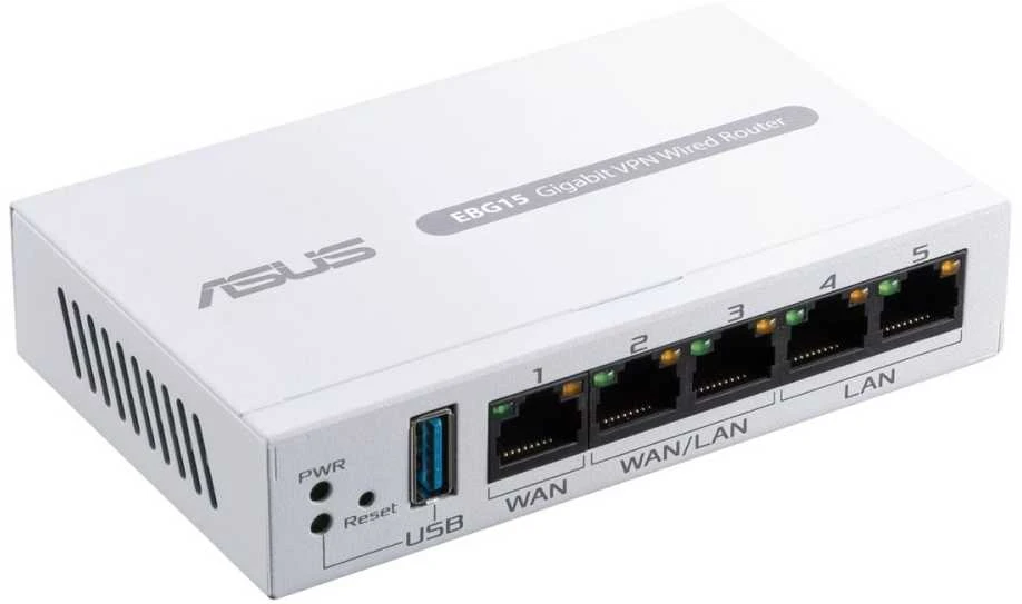 Modemas Asus | Gigabito VPN laidinis maršrutizatorius | ExpertWiFi EBG15 | 10/100/1000 Mbps | Ethernet LAN (RJ-45) jungtys 3 | Tinklo palaikymas: Taip | MU-MiMO: Taip | Antenos tipas: Vidinė | 1