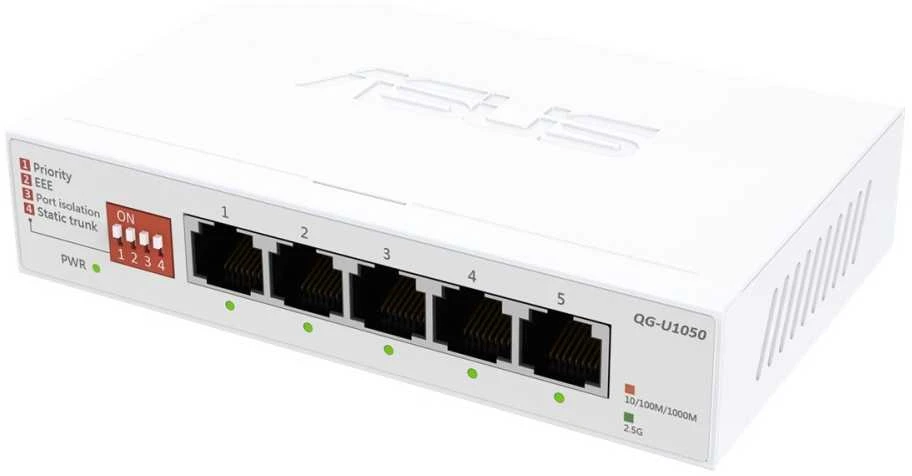 Šakotuvas Asus | QG-U1080 | 8 prievadų 2.5G ir 2 prievadų 10G SFP+ komutatorius | Nevaldomas | Stalinis | SFP+ jungčių kiekis: 2 x 10G SFP+ jungtys