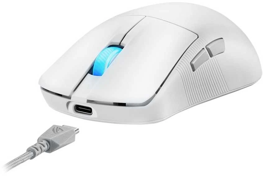 Pelė Myszka žaidimams Asus ROG Harpe Ace belaidė 42000 dpi optinė balta