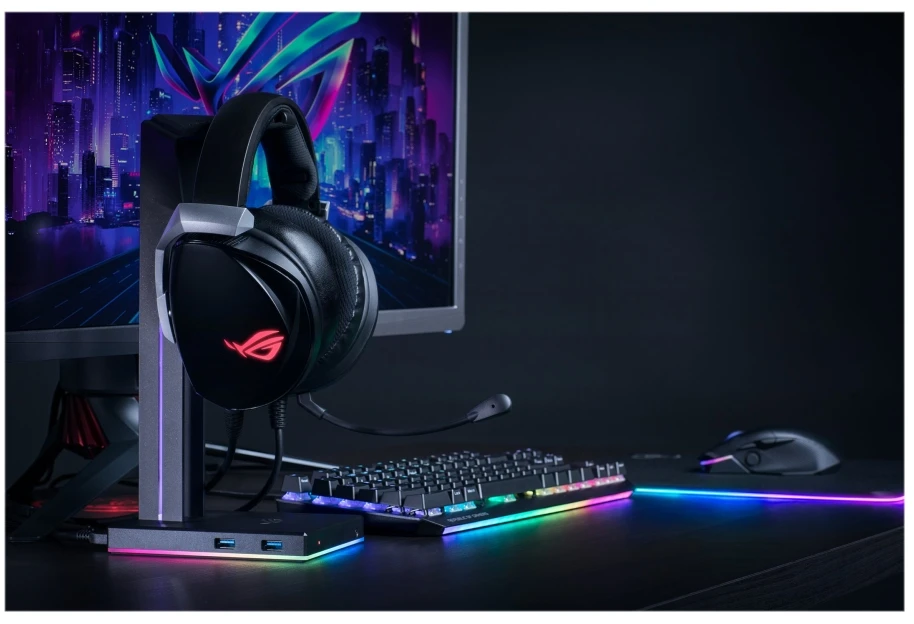 Ausinės ASUS ROG Theta 7.1 Laisvų rankų įranga Su lankeliu Juoda