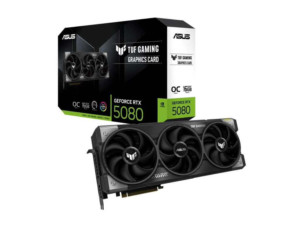 Vaizdo plokštė ASUS TUF Gaming TUF-RTX5080-O16G-GAMING, GeForce RTX 5080, 16 GB, GDDR7, 256 bitų, 7680 x 4320 pikselių, PCI Express 5.0