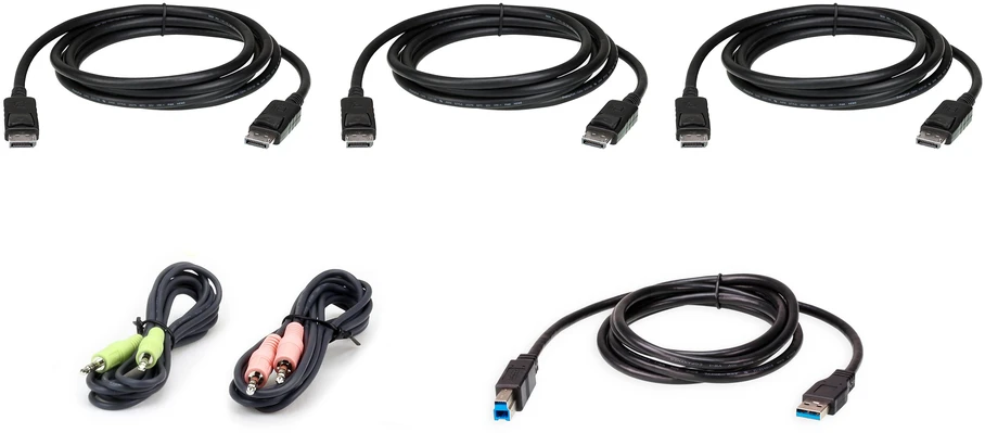 Aten Rinkinys kabli KVM ATEN 2L-7D02UDPX6 1,8 M USB DisplayPort Triple Ekranas juoda 1,8 m