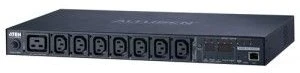 ATEN 1U 16A 8 lizdų valdomas banko matuoklis PDU + Nemokama Eco PDU valdymo programinė įranga, Stebimas, 1U, Horizontalus, Metalas, Juoda, 8 kintamosios srovės lizdai