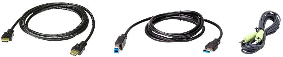Aten KVM jungčių rinkinys: HDMI, USB ir audio kabeliai