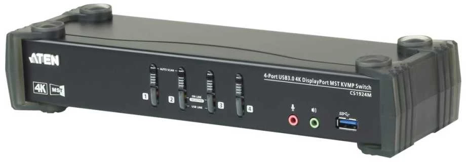 ATEN CS1924M 4 prievadų USB3.0 4K DisplayPort KVMP jungiklis su įmontuotu MST šakotuvu