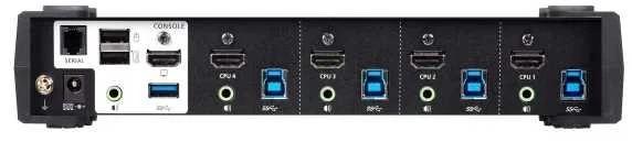 ATEN 4 prievadų USB 3.0 4K HDMI KVMP™ komutatorius su garso maišytuvo režimu, 4096 x 2160 pikselių, 4K Ultra HD, 2,535 W, juodas