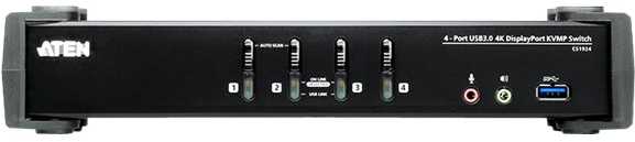 ATEN CS1924-AT-G ATEN CS1924 4 prievadų USB 3.0 4K DisplayPort KVMP jungiklis