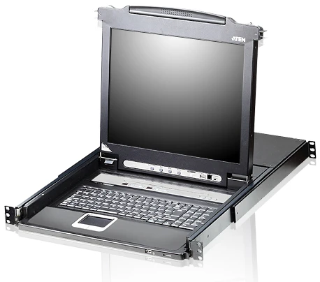 Aten KVM konsolė ATEN CL5708M LCD KVM jungiklis 43 cm, USB-PS/2, VGA, 8 prievadai, JK išdėstymas