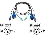 Aten PS/2 - PS/2, 1.8m, Pilka (2L-5002P/C)