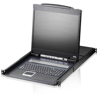 Valiklis Aten CL1308N DE KVM komutatorius 8 prievadų, 19 colių LCD konsolė (PS/2-USB, VGA) DE išdėstymas