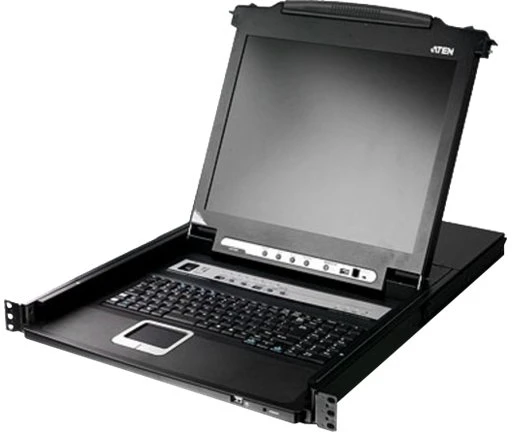 Aten 8 prievadų 17" LCD KVMP komutatorius su vokiška klaviatūra