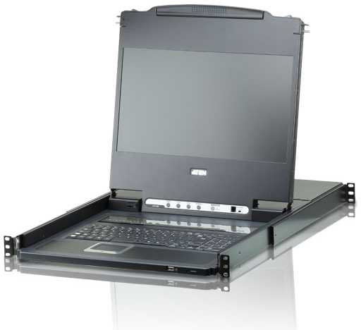 Valiklis Aten KVM konsolė ATEN CL6708MW KVM komutatorius Juodas stovo montavimo galimybės