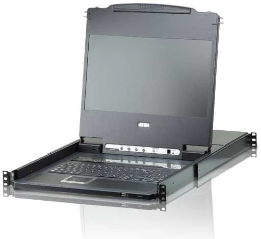Aten KVM konsolė ATEN CL6708MW KVM komutatorius Juodas stovo montavimo galimybės