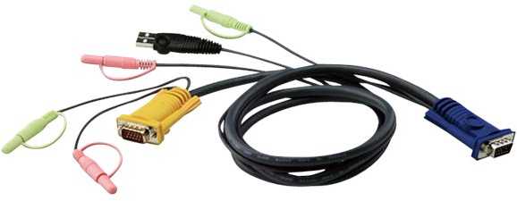 ATEN 2L-5303U ATEN KVM kabelis (HD15-SVGA, USB, USB, garsas) - 3 m