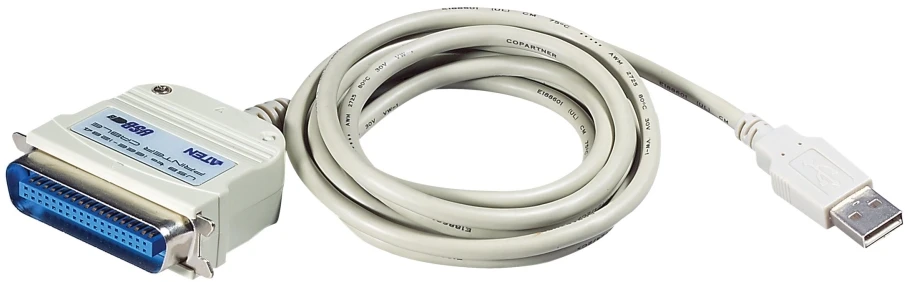 Aten USB lygiagretus adapteris, Centronics36 -> USB vyriškos jungtys. Kabelio ilgis 1,8m
