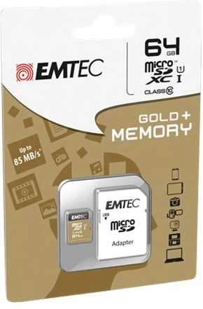 Atminties kortelė Karta Emtec Gold+ Micro SDXC 64 GB, 10 klasė (ECMSDM64GXC10GP)