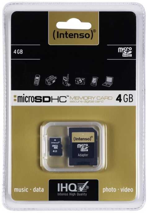 Atminties kortelė Karta Intenso Micro SDHC 4 GB Class 4 (3403450)